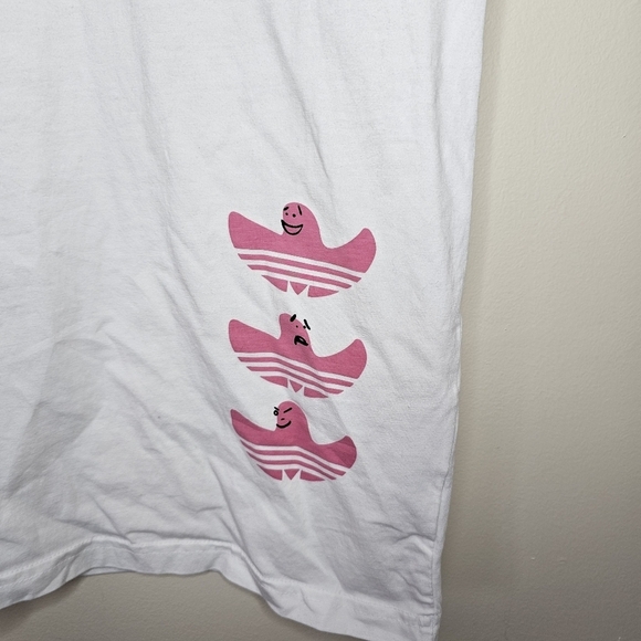 Adidas G Shmoofoil T-Shirt - White/Rose Tone Size Small - Picture 3 of 8